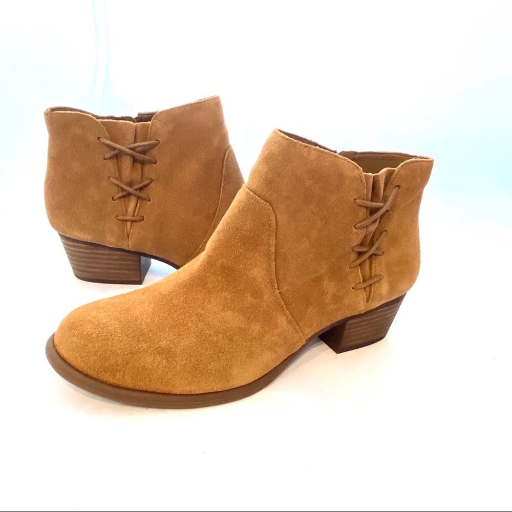 Jessica Simpson Suede Booties Women SZ 12 Western Cowgirl New Deonne Honey Brown